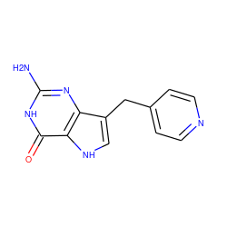 Nc1nc2c(Cc3ccncc3)c[nH]c2c(=O)[nH]1 ZINC000013798513