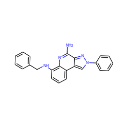 Nc1nc2c(NCc3ccccc3)cccc2c2cn(-c3ccccc3)nc12 ZINC000072176430