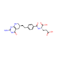 Nc1nc2c(c(=O)[nH]1)C[C@H](CCc1ccc(C(=O)N[C@@H](CCC(=O)O)C(=O)O)cc1)CN2 ZINC000001637602