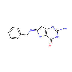 Nc1nc2c(c(=O)[nH]1)N/C(=N\Cc1ccccc1)C2 ZINC000027723331