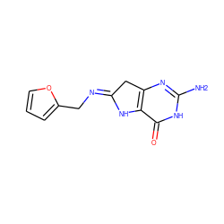 Nc1nc2c(c(=O)[nH]1)N/C(=N\Cc1ccco1)C2 ZINC000027756351