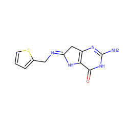 Nc1nc2c(c(=O)[nH]1)N/C(=N\Cc1cccs1)C2 ZINC000027756342