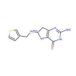 Nc1nc2c(c(=O)[nH]1)N/C(=N\Cc1ccsc1)C2 ZINC000027761918