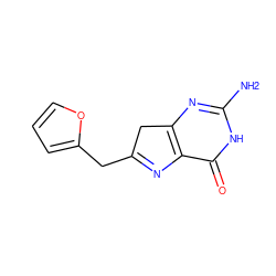 Nc1nc2c(c(=O)[nH]1)N=C(Cc1ccco1)C2 ZINC000027757938