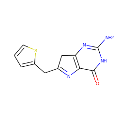 Nc1nc2c(c(=O)[nH]1)N=C(Cc1cccs1)C2 ZINC000027745982