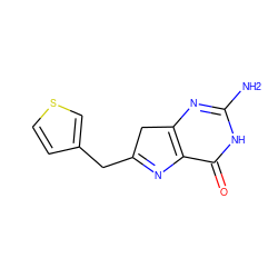 Nc1nc2c(c(=O)[nH]1)N=C(Cc1ccsc1)C2 ZINC000027759080