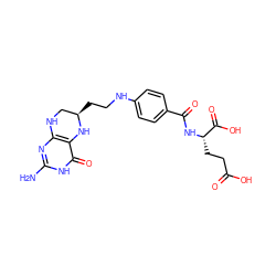 Nc1nc2c(c(=O)[nH]1)N[C@H](CCNc1ccc(C(=O)N[C@@H](CCC(=O)O)C(=O)O)cc1)CN2 ZINC000008618631