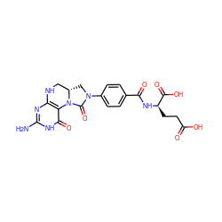 Nc1nc2c(c(=O)[nH]1)N1C(=O)N(c3ccc(C(=O)N[C@H](CCC(=O)O)C(=O)O)cc3)C[C@H]1CN2 ZINC000004650688