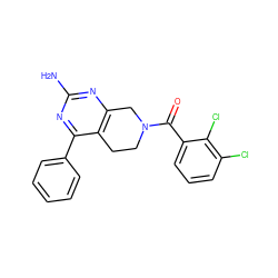 Nc1nc2c(c(-c3ccccc3)n1)CCN(C(=O)c1cccc(Cl)c1Cl)C2 ZINC000219435990