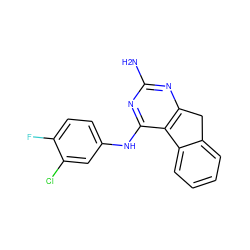 Nc1nc2c(c(Nc3ccc(F)c(Cl)c3)n1)-c1ccccc1C2 ZINC000059111543