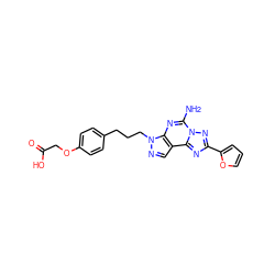 Nc1nc2c(cnn2CCCc2ccc(OCC(=O)O)cc2)c2nc(-c3ccco3)nn12 ZINC000071418528