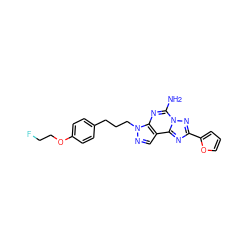 Nc1nc2c(cnn2CCCc2ccc(OCCF)cc2)c2nc(-c3ccco3)nn12 ZINC000043207850