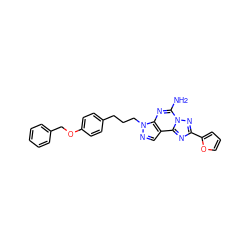 Nc1nc2c(cnn2CCCc2ccc(OCc3ccccc3)cc2)c2nc(-c3ccco3)nn12 ZINC000013554853