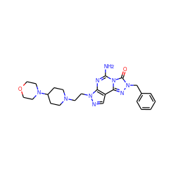 Nc1nc2c(cnn2CCN2CCC(N3CCOCC3)CC2)c2nn(Cc3ccccc3)c(=O)n12 ZINC000071330910