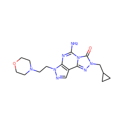 Nc1nc2c(cnn2CCN2CCOCC2)c2nn(CC3CC3)c(=O)n12 ZINC000071329190