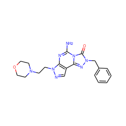 Nc1nc2c(cnn2CCN2CCOCC2)c2nn(Cc3ccccc3)c(=O)n12 ZINC000071329682