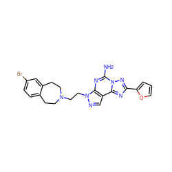 Nc1nc2c(cnn2CCN2CCc3ccc(Br)cc3CC2)c2nc(-c3ccco3)nn12 ZINC000034326215