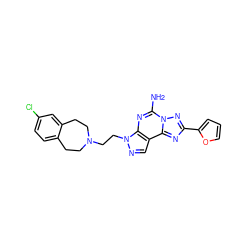 Nc1nc2c(cnn2CCN2CCc3ccc(Cl)cc3CC2)c2nc(-c3ccco3)nn12 ZINC000038389724