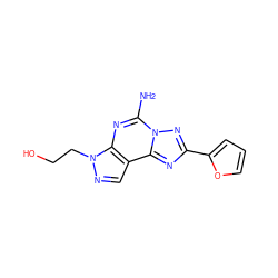 Nc1nc2c(cnn2CCO)c2nc(-c3ccco3)nn12 ZINC000012405954