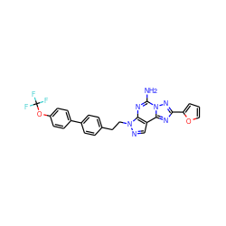 Nc1nc2c(cnn2CCc2ccc(-c3ccc(OC(F)(F)F)cc3)cc2)c2nc(-c3ccco3)nn12 ZINC000040935252