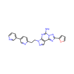 Nc1nc2c(cnn2CCc2ccc(-c3cccnc3)cn2)c2nc(-c3ccco3)nn12 ZINC000040934966