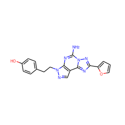 Nc1nc2c(cnn2CCc2ccc(O)cc2)c2nc(-c3ccco3)nn12 ZINC000013554855