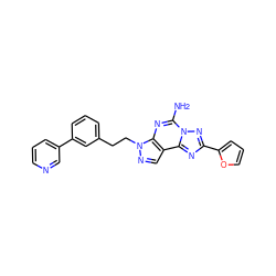 Nc1nc2c(cnn2CCc2cccc(-c3cccnc3)c2)c2nc(-c3ccco3)nn12 ZINC000040933463