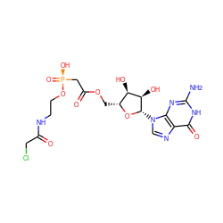 Nc1nc2c(ncn2[C@@H]2O[C@H](COC(=O)C[P@](=O)(O)OCCNC(=O)CCl)[C@@H](O)[C@H]2O)c(=O)[nH]1 ZINC001772577448