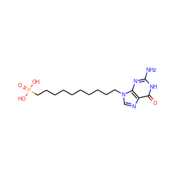 Nc1nc2c(ncn2CCCCCCCCCCP(=O)(O)O)c(=O)[nH]1 ZINC000013604163