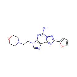 Nc1nc2c(ncn2CCN2CCOCC2)c2nc(-c3ccco3)nn12 ZINC000028877469