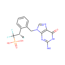 Nc1nc2c(ncn2Cc2ccccc2[C@H](F)C(F)(F)P(=O)(O)O)c(=O)[nH]1 ZINC000002014088