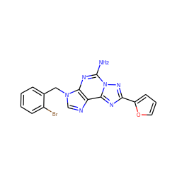 Nc1nc2c(ncn2Cc2ccccc2Br)c2nc(-c3ccco3)nn12 ZINC000028877489