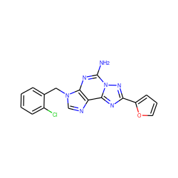 Nc1nc2c(ncn2Cc2ccccc2Cl)c2nc(-c3ccco3)nn12 ZINC000028877492