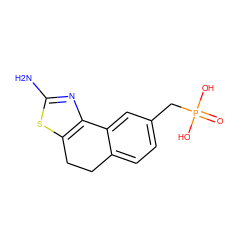 Nc1nc2c(s1)CCc1ccc(CP(=O)(O)O)cc1-2 ZINC000045244913