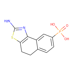 Nc1nc2c(s1)CCc1ccc(P(=O)(O)O)cc1-2 ZINC000045245882