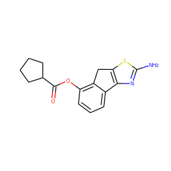 Nc1nc2c(s1)Cc1c(OC(=O)C3CCCC3)cccc1-2 ZINC000012405257