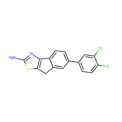 Nc1nc2c(s1)Cc1cc(-c3ccc(Cl)c(Cl)c3)ccc1-2 ZINC000013671336