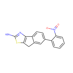 Nc1nc2c(s1)Cc1cc(-c3ccccc3[N+](=O)[O-])ccc1-2 ZINC000013671311