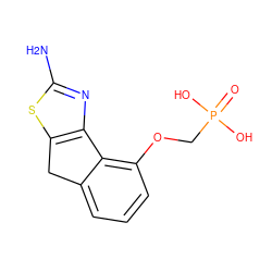 Nc1nc2c(s1)Cc1cccc(OCP(=O)(O)O)c1-2 ZINC000045259341