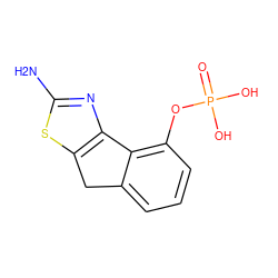 Nc1nc2c(s1)Cc1cccc(OP(=O)(O)O)c1-2 ZINC000045300672