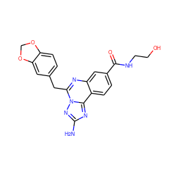 Nc1nc2c3ccc(C(=O)NCCO)cc3nc(Cc3ccc4c(c3)OCO4)n2n1 ZINC000116238709