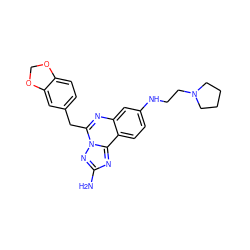 Nc1nc2c3ccc(NCCN4CCCC4)cc3nc(Cc3ccc4c(c3)OCO4)n2n1 ZINC000145002757