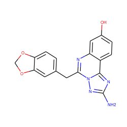 Nc1nc2c3ccc(O)cc3nc(Cc3ccc4c(c3)OCO4)n2n1 ZINC000116239583