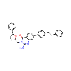 Nc1nc2cc(-c3ccc(CCc4ccccc4)cc3)ccc2c(=O)n1C[C@@H]1CC[C@H](c2ccccc2)O1 ZINC000653710325