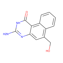 Nc1nc2cc(CO)c3ccccc3c2c(=O)[nH]1 ZINC000013832405