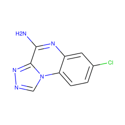 Nc1nc2cc(Cl)ccc2n2cnnc12 ZINC000026378423