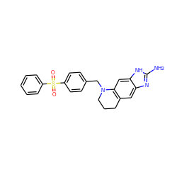 Nc1nc2cc3c(cc2[nH]1)N(Cc1ccc(S(=O)(=O)c2ccccc2)cc1)CCC3 ZINC000000605223