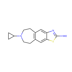 Nc1nc2cc3c(cc2s1)CCN(C1CC1)CC3 ZINC000095581919