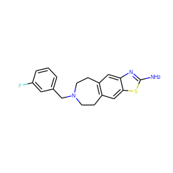 Nc1nc2cc3c(cc2s1)CCN(Cc1cccc(F)c1)CC3 ZINC000095582489