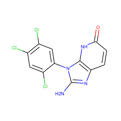 Nc1nc2ccc(=O)[nH]c2n1-c1cc(Cl)c(Cl)cc1Cl ZINC000118269500